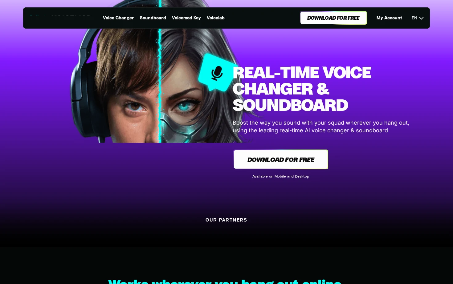 Voicemod 页面快照